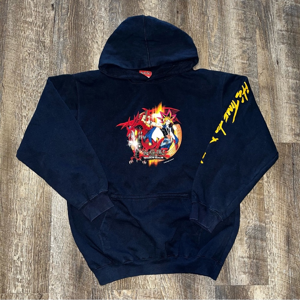 Vintage 1996 Yu-gi-oh Youth kids Hoodie Sweatshirt‎ Black Pullover